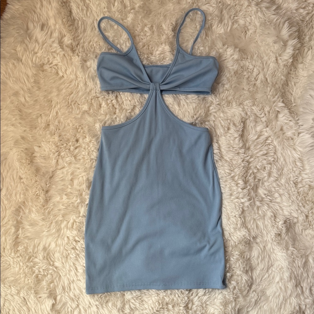 SHEIN Light Blue Backless Dress